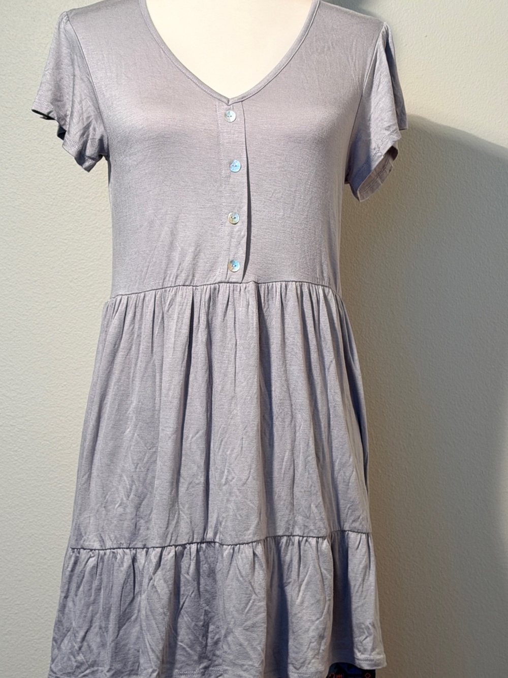 Starlet Gray Tunic Dress & Bobbie Brooks Printed Leggings Set M - Picture 4 of 14